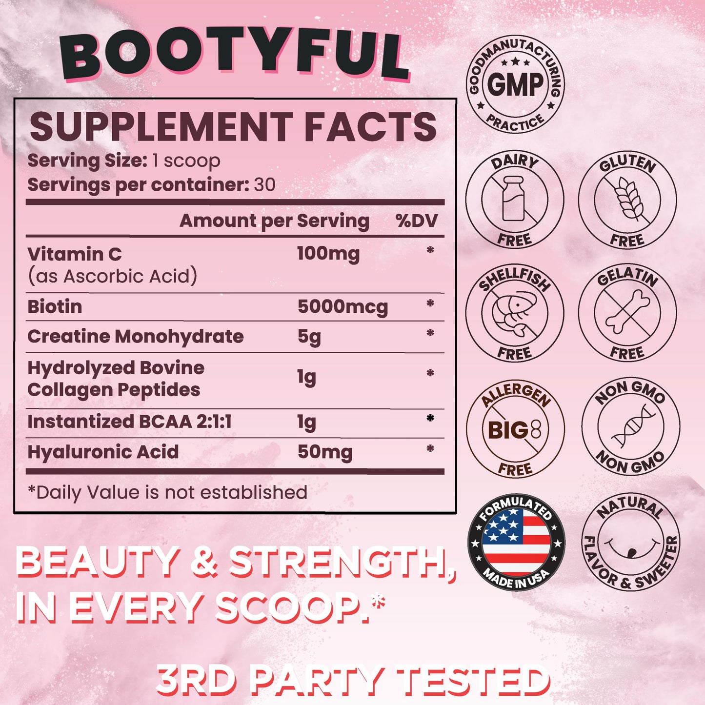 BOOTYFUL Creatine for Women Booty Builder Powder 9.17 Ounce