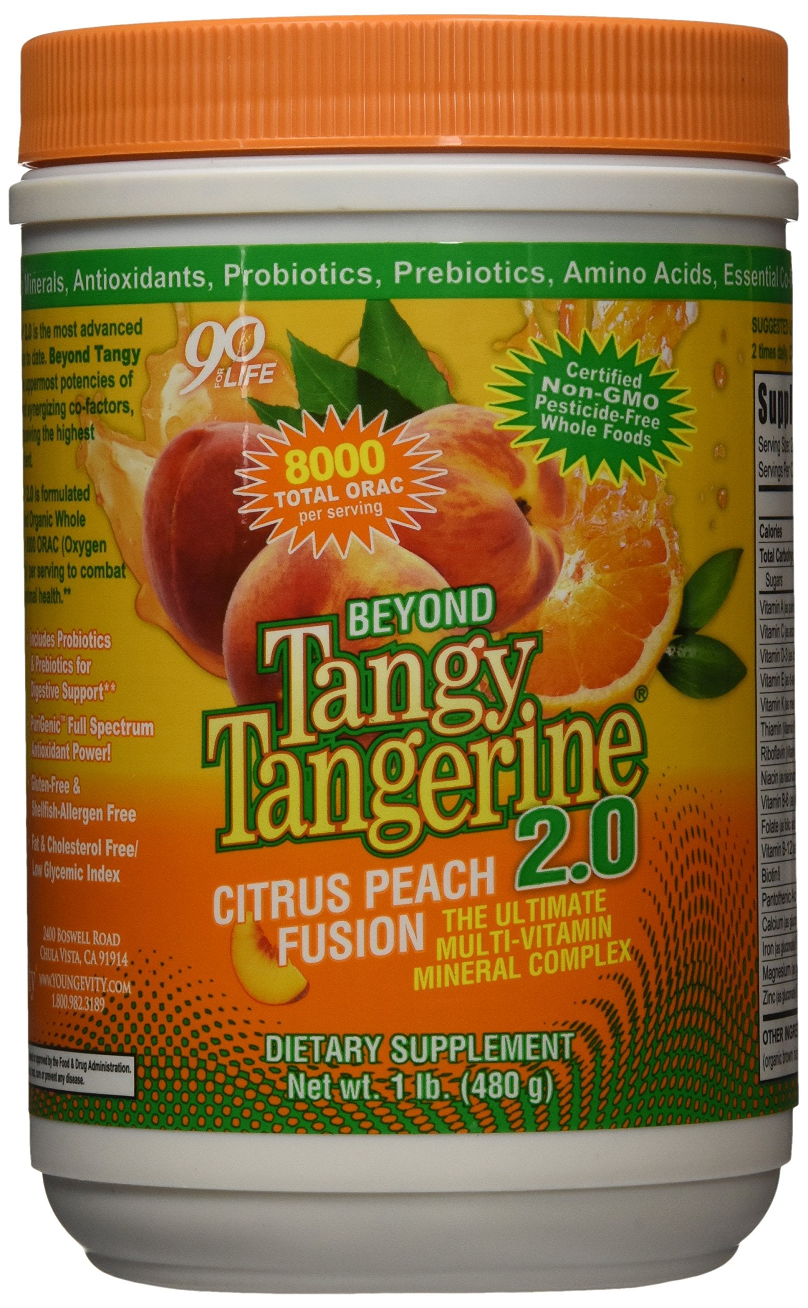 Youngevity Beyond Tangy Tangerine 2.0 Citrus Peach Fusion Powder 16
