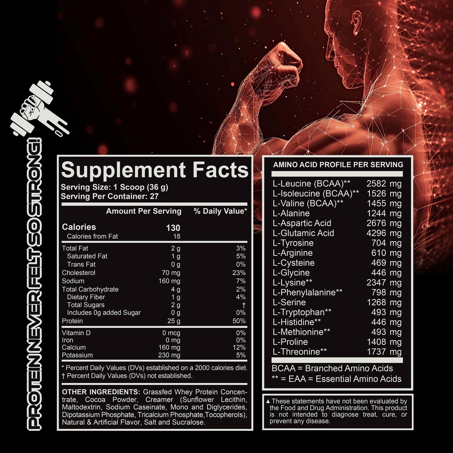 LIVE LGNDRY LABS Grass-Fed Chocolate Whey Protein Powder, 32 Servings