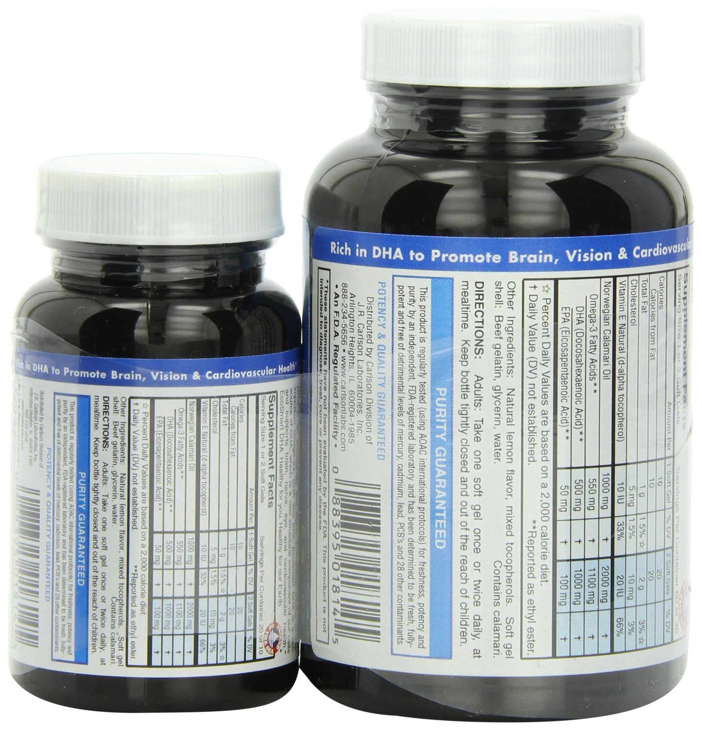 Carlson Ecosmart DHA 500 Mg Mineral Supplement Softgels, 80 Count