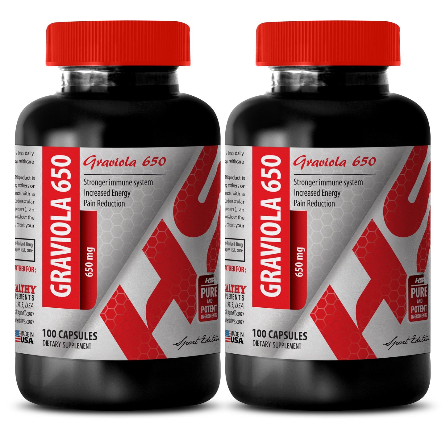 Healthy Supplements LLC Graviola Extract Capsules 100 Count