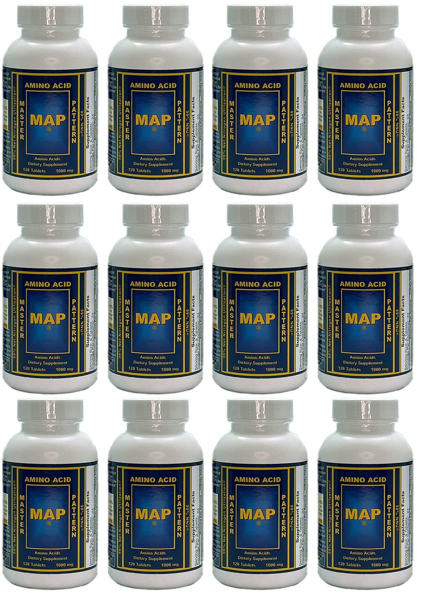 MAP Master Amino Acid Pattern Tablets, 120 Tablets per Bottle, Pack of 12