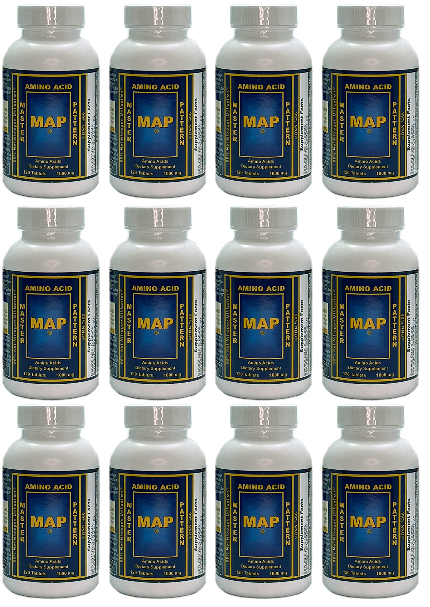 MAP Master Amino Acid Pattern Tablets, 120 Tablets per Bottle, Pack of 12
