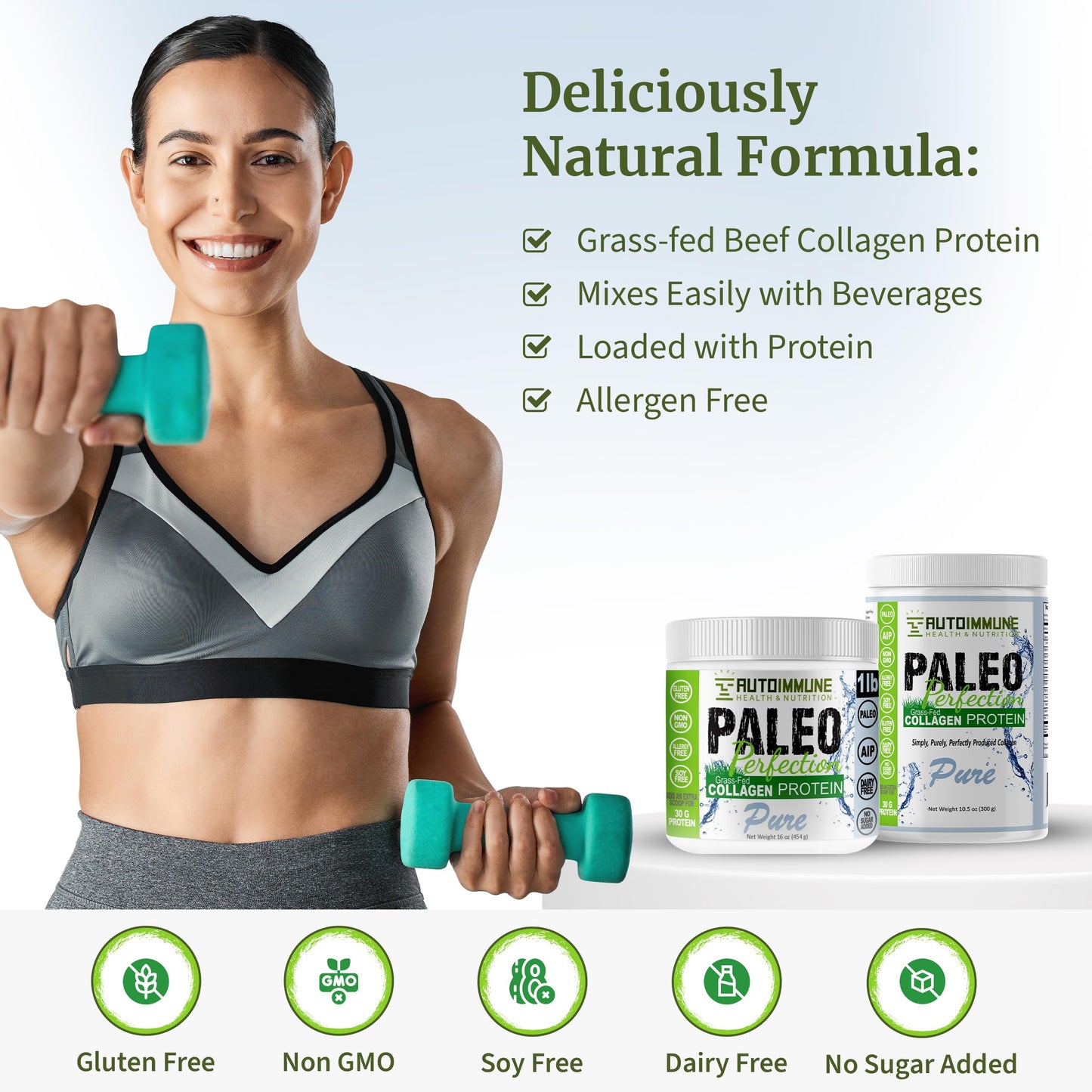 Autoimmune Health & Nutrition Collagen Protein Powder from Grass-Fed Beef 10.5 oz