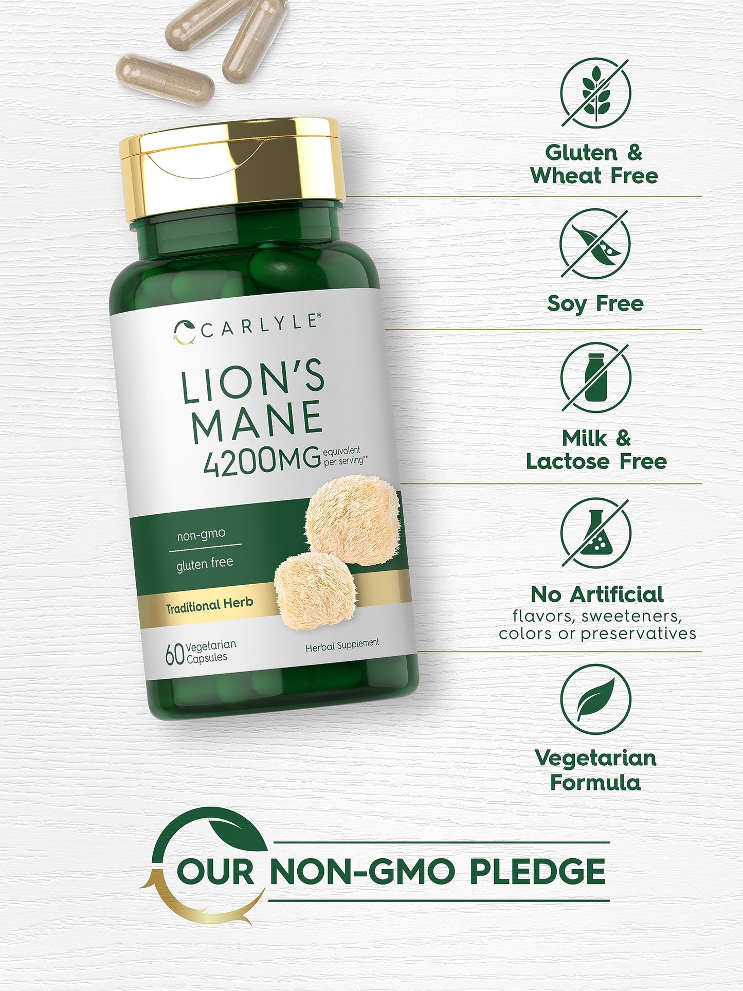 Carlyle Lions Mane Mushroom Capsules 60 Capsules