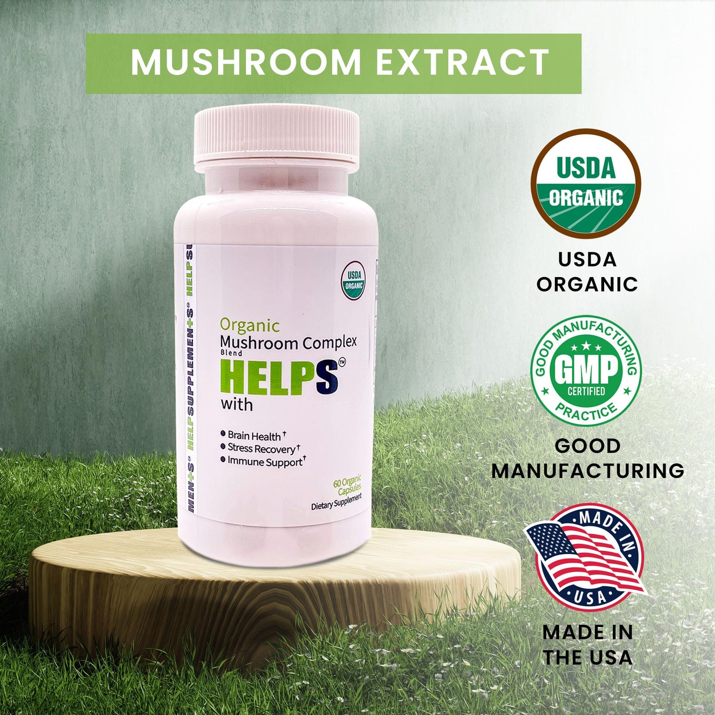 Help Supplements Organic Mushroom Complex 60 Capsules