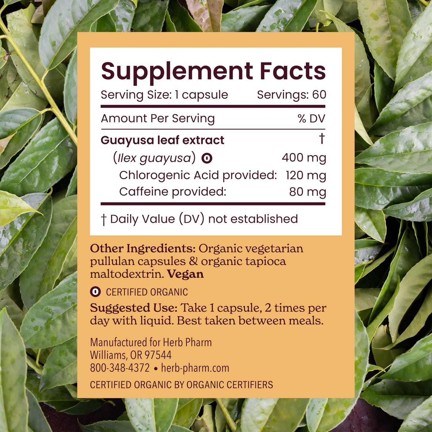 Herb Pharm Guayusa Capsules 60 Count
