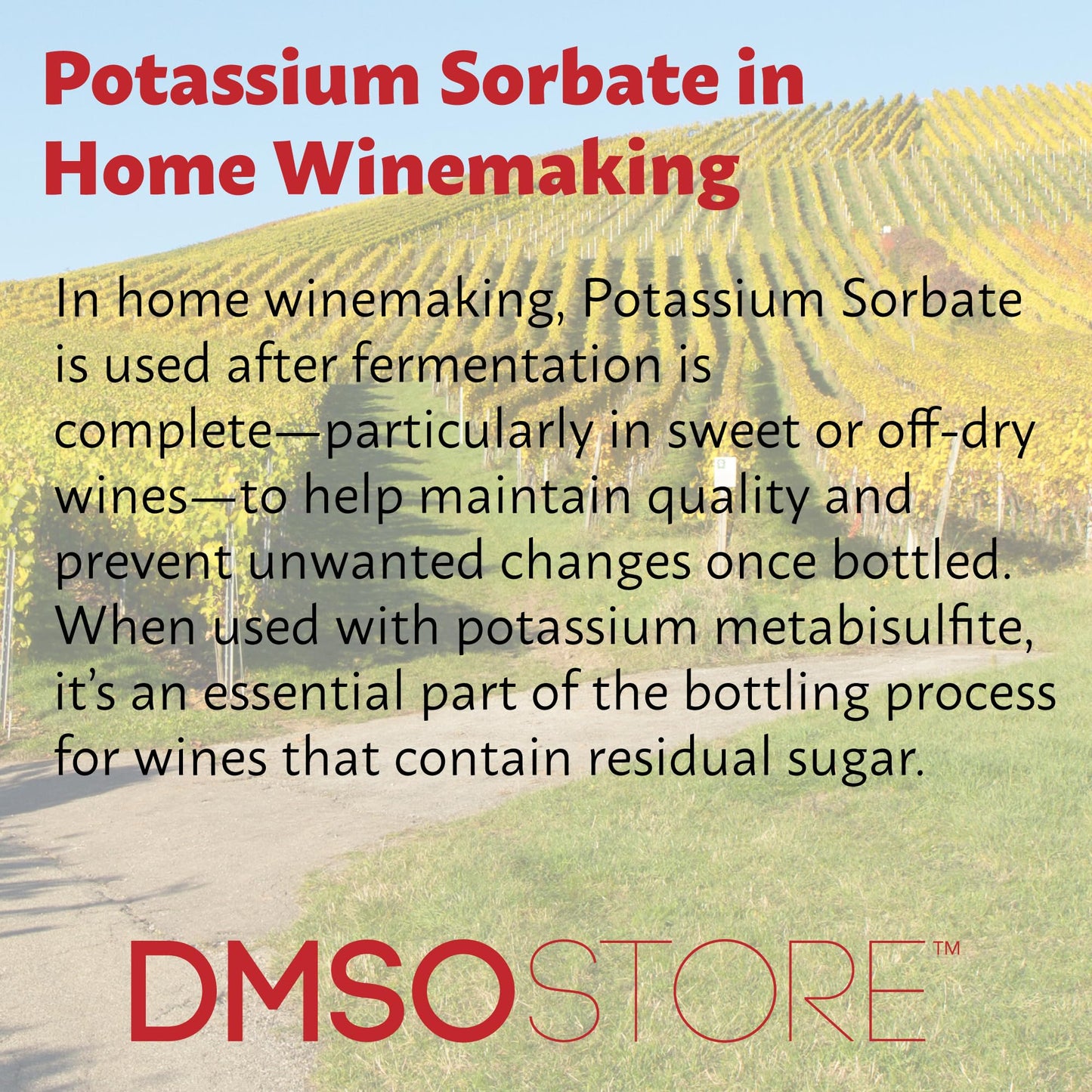 DMSOSTORE Potassium Sorbate Stabilizer for Wine Making Powder, 80 oz