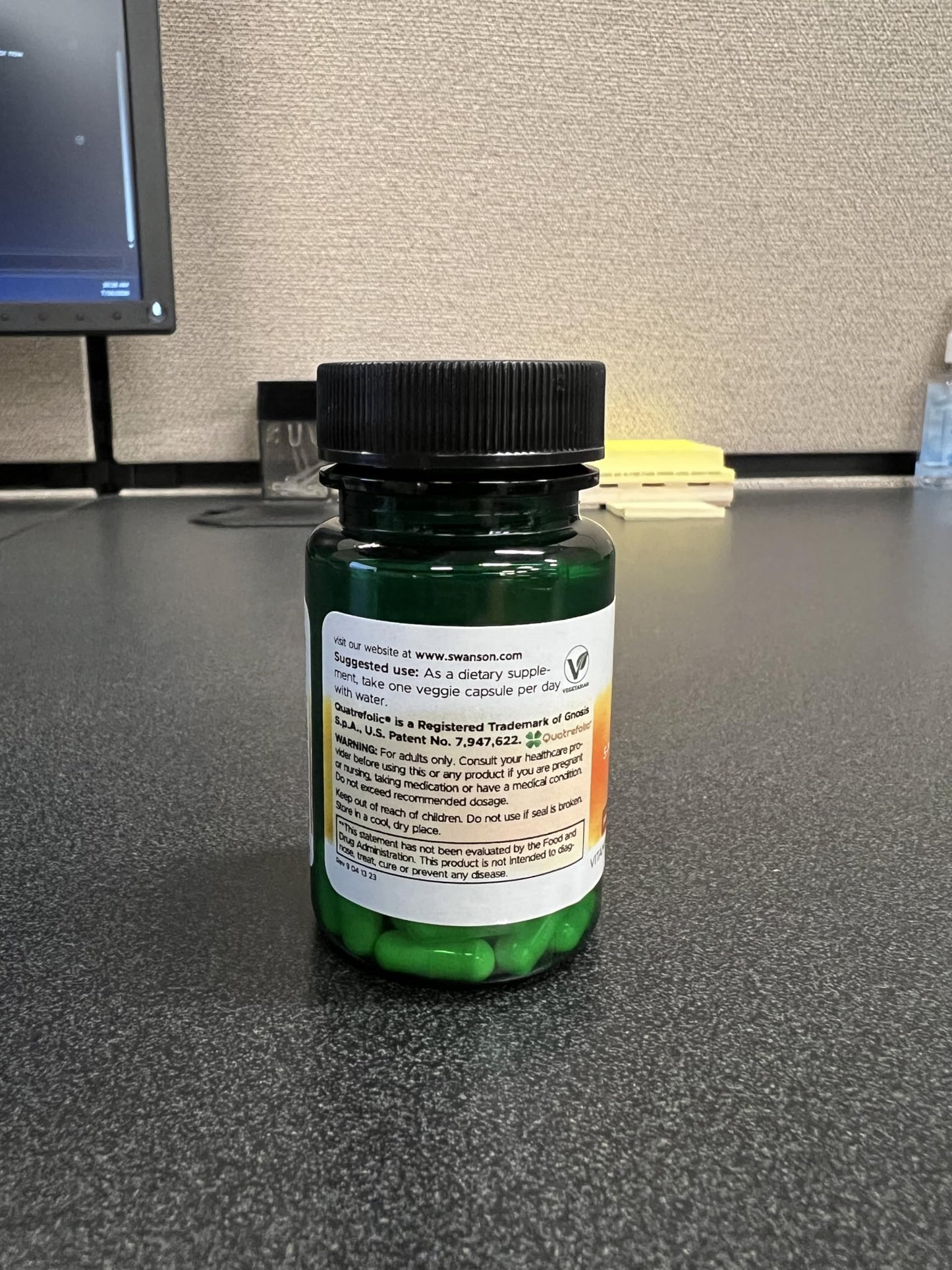 Swanson Folate 5-Methyltetrahydrofolic Acid - High Potency, Bioactive Form 800 mcg DFE Capsules, 120 Count