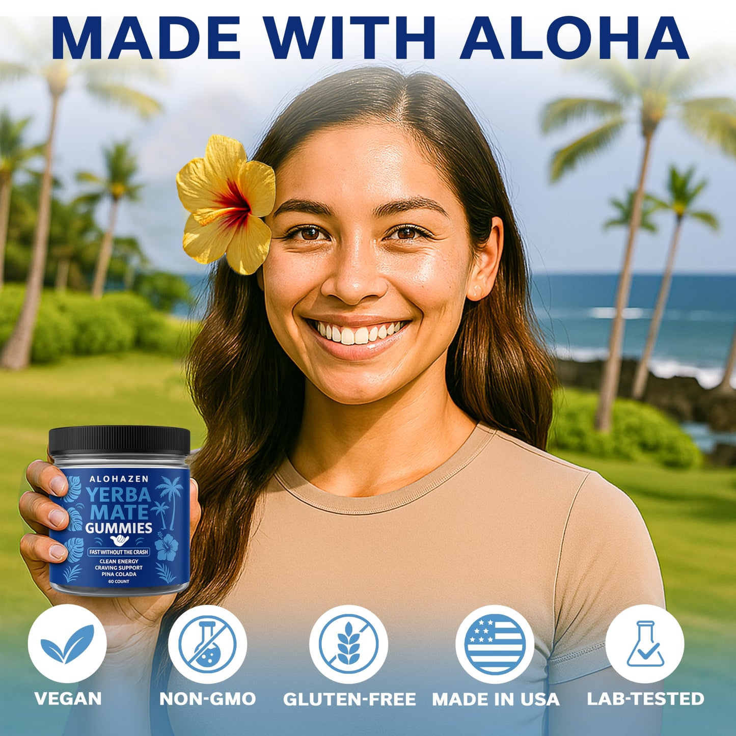 AlohaZen Yerba Mate Gummy 60 Count