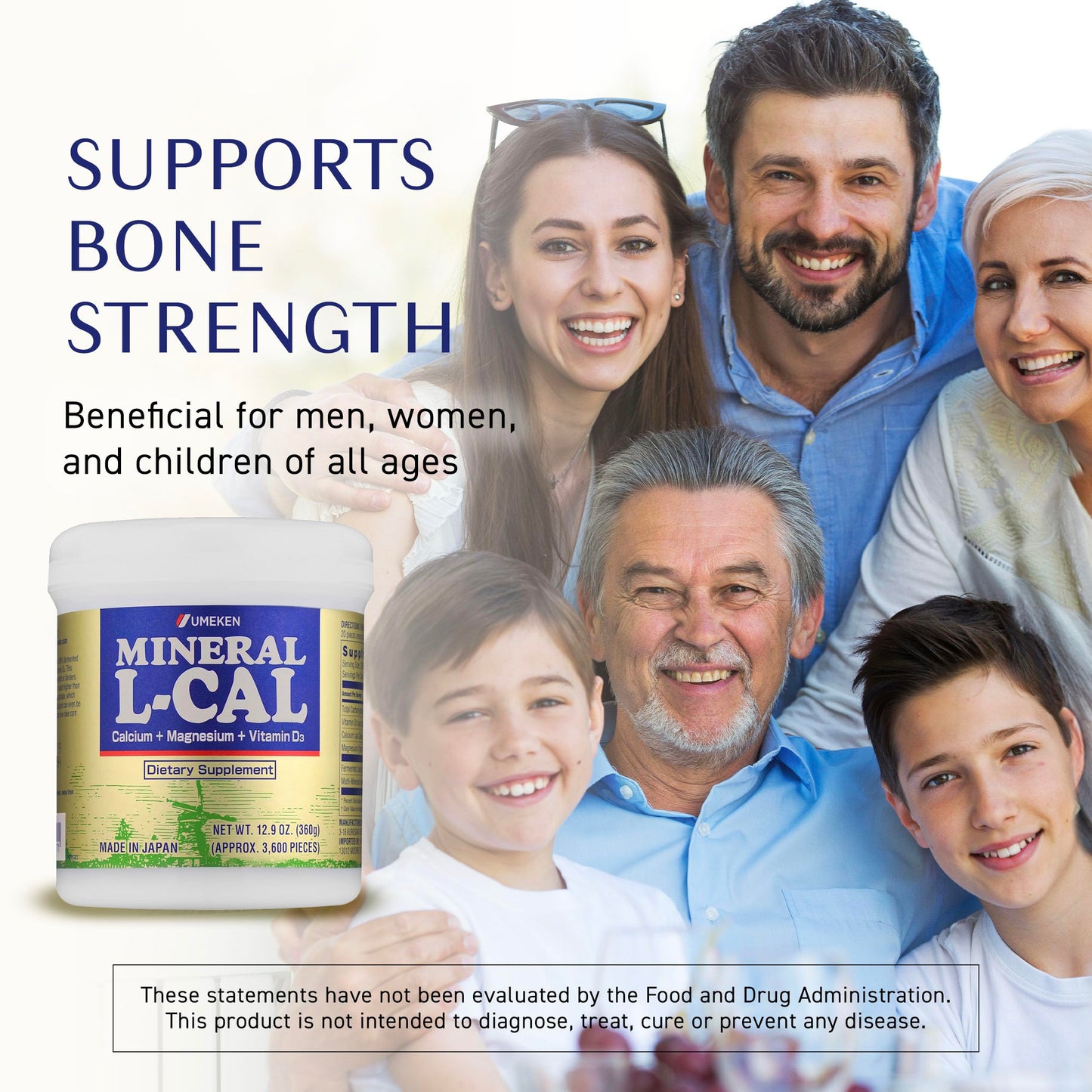Umeken Mineral L-Cal Calcium with Vitamin D3 Tablet, 1 Tablet