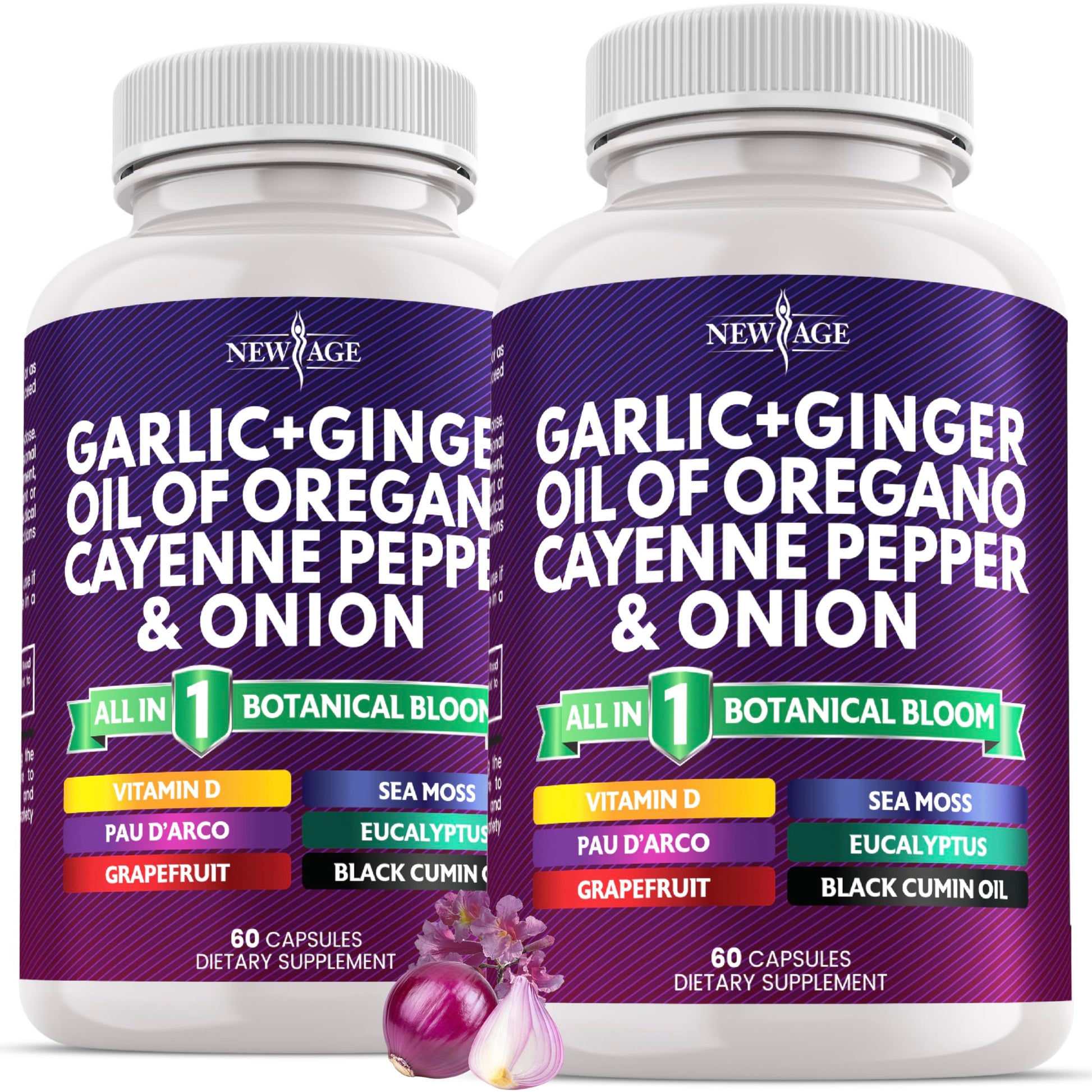 NEW AGE Garlic + Ginger Supplement 120 Capsules