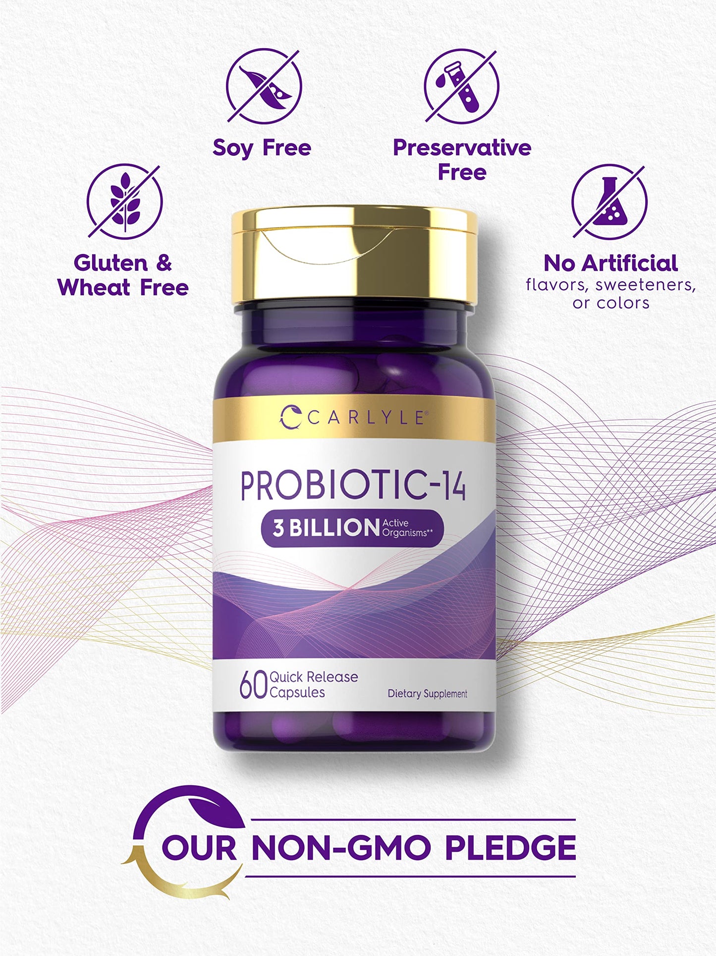 Carlyle Probiotic 3 Billion CFU 14 Strains 60 Capsules
