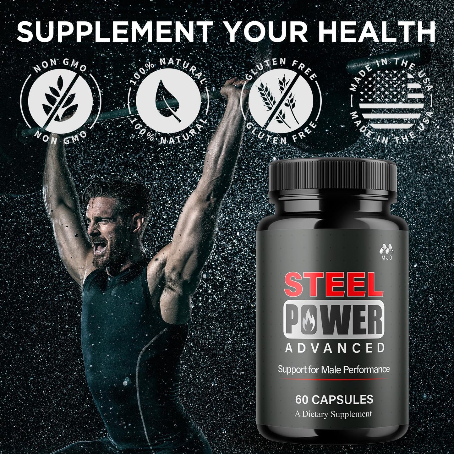 MJO Steel Power for Men Capsules, 120 Capsules