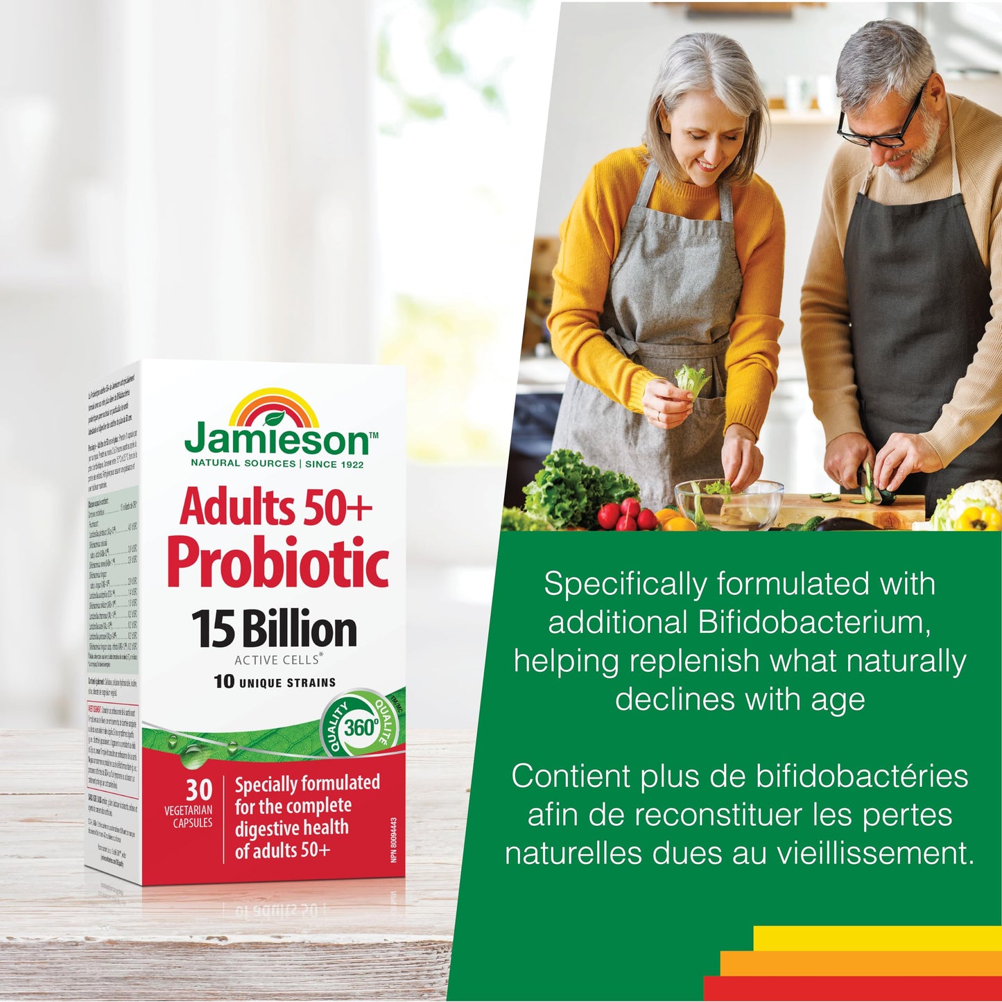 Jamieson Adult 50+ Probiotic Complex, 15 Billion CFU, 30 Vegi Caps