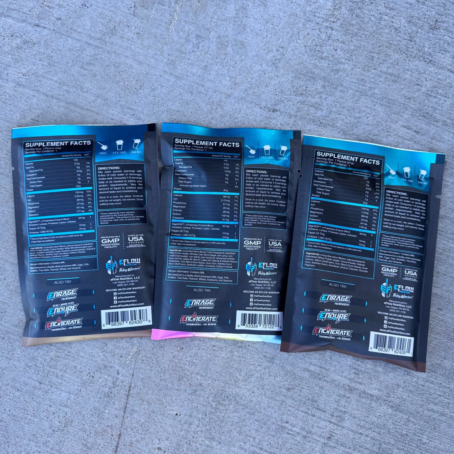 eFlow Nutrition Whey Protein Isolate Powder 4 Pack
