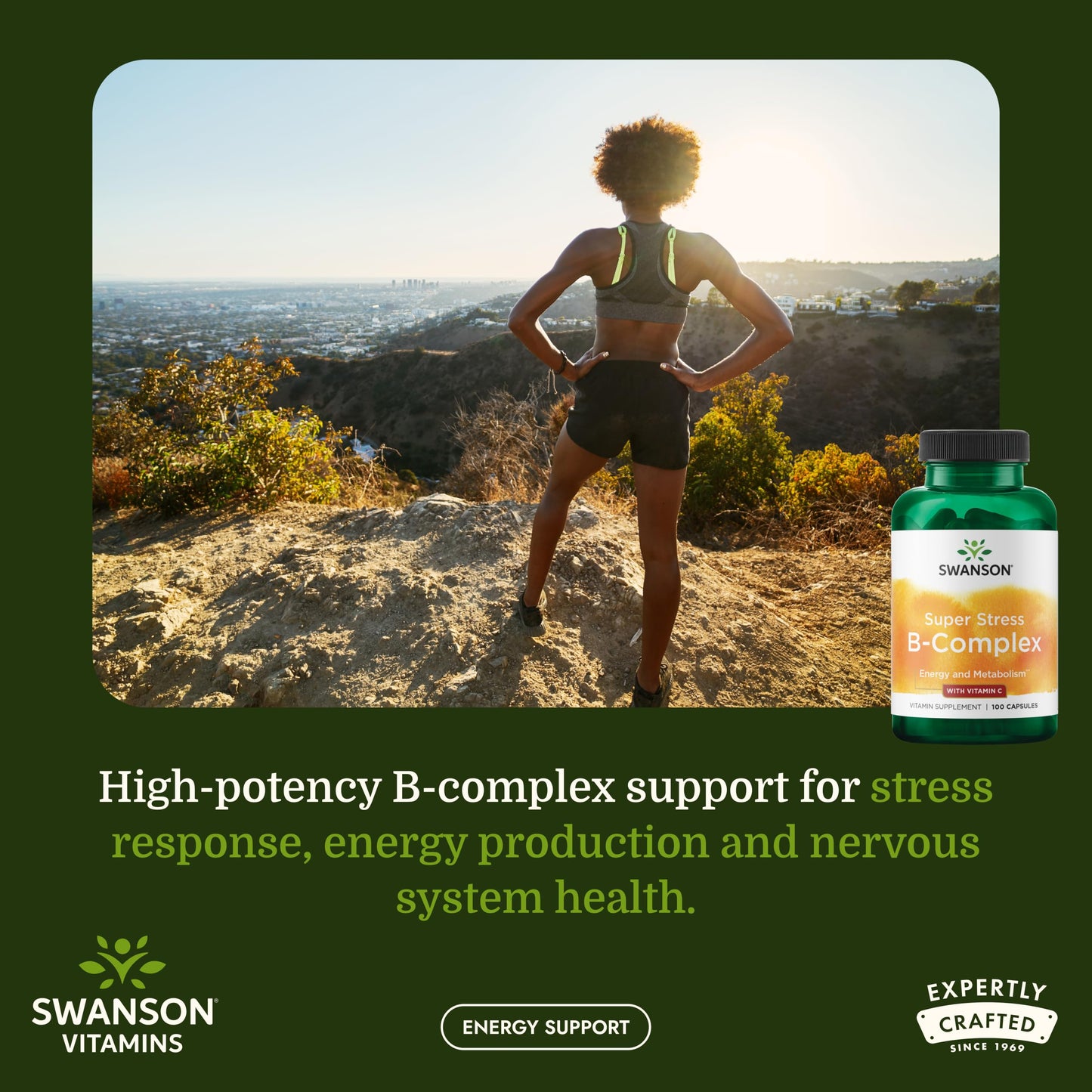 Swanson Super Stress B-Complex with Vitamin C Capsule 100 Count