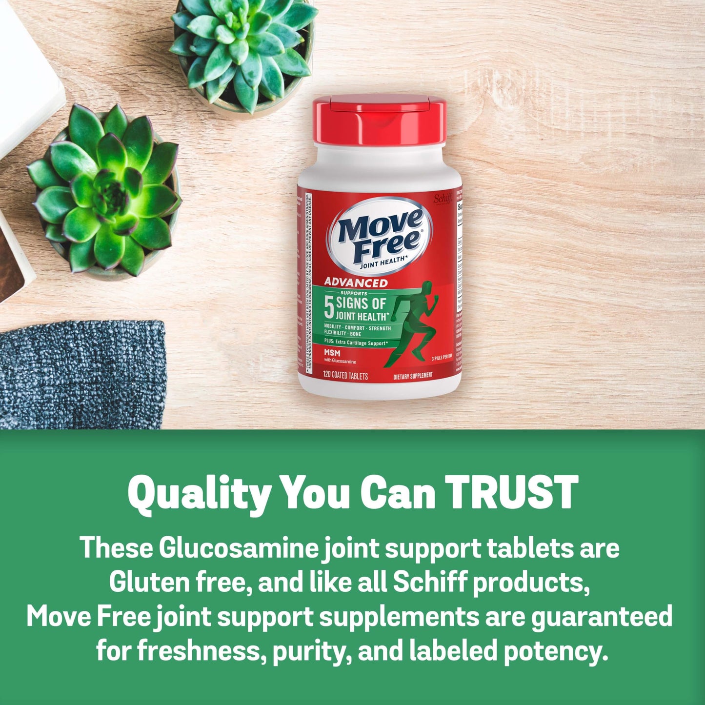 Move Free Advanced Glucosamine Chondroitin MSM Joint Support Supplement Tablets 360 Tablets