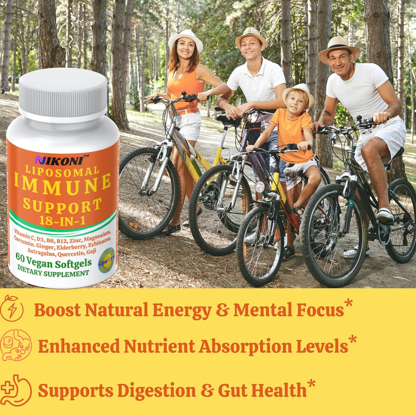 Nikoni Vegan Liposomal Immune Support Softgels, 60 Softgels