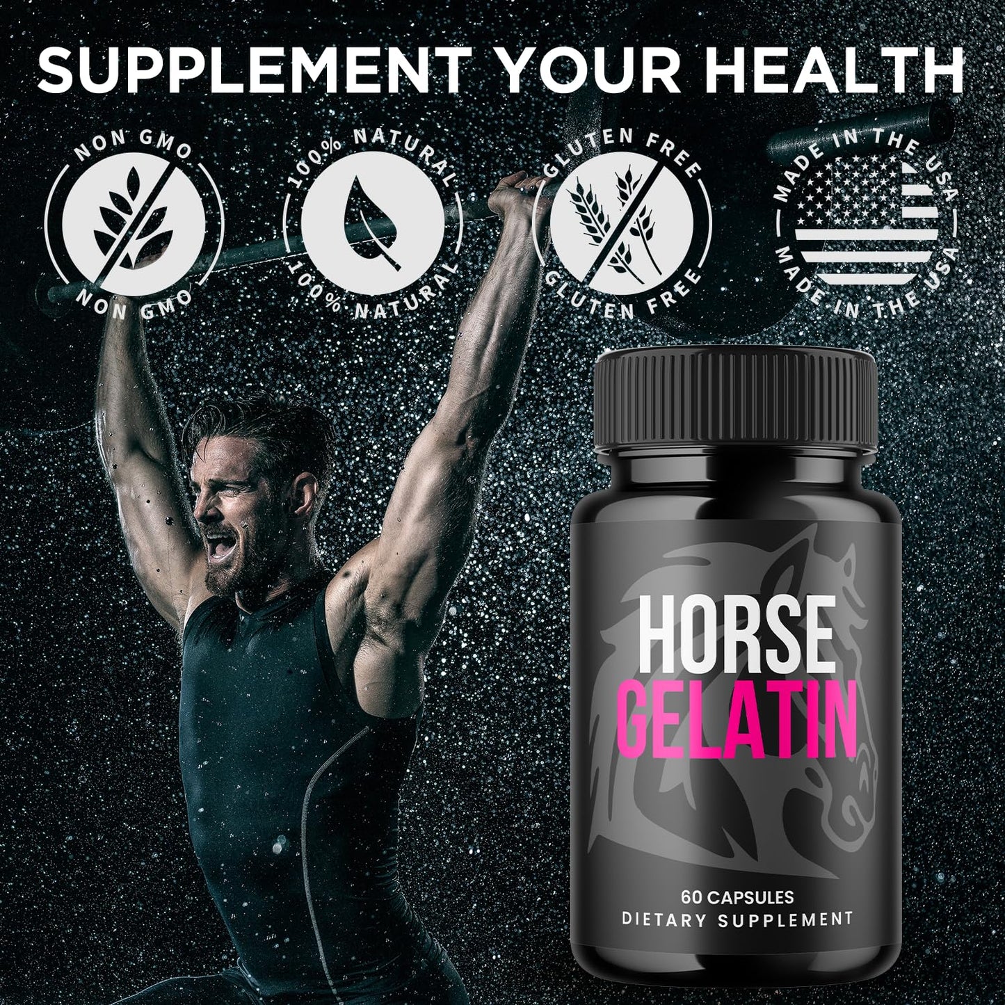 Flex University Horse Gelatin Capsules 180 Capsules