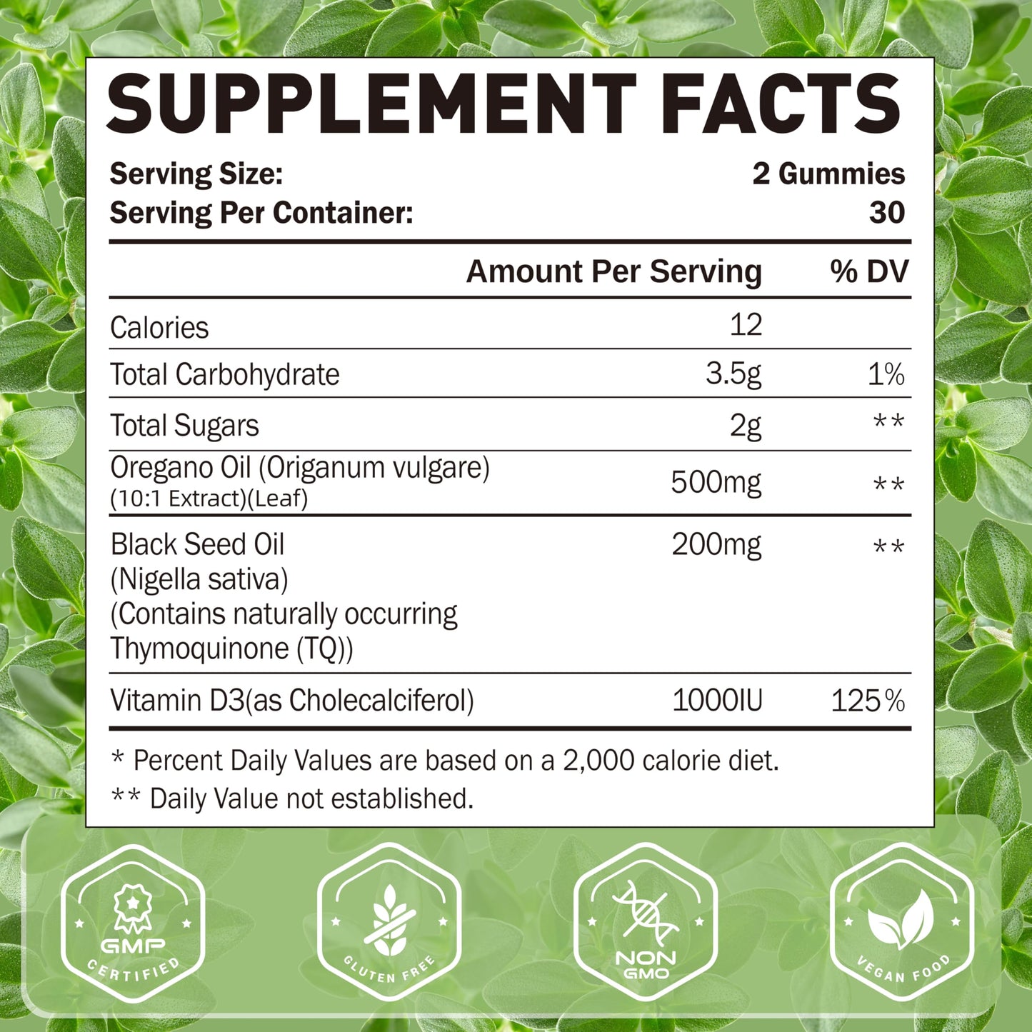 SUGAWITA Oregano Oil Gummies, 60 Count