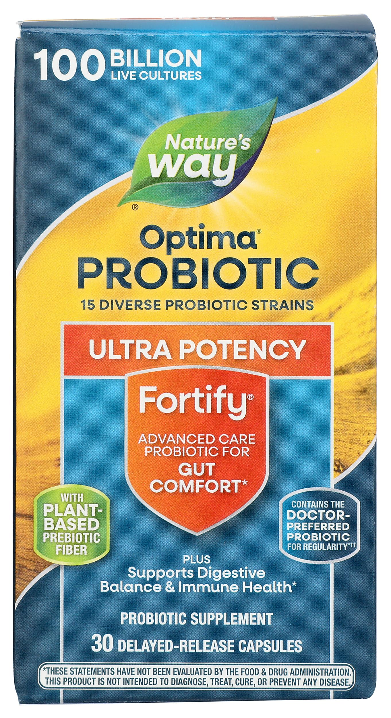 Nature's Way Fortify Optima Daily Probiotic Capsules, 30 Count