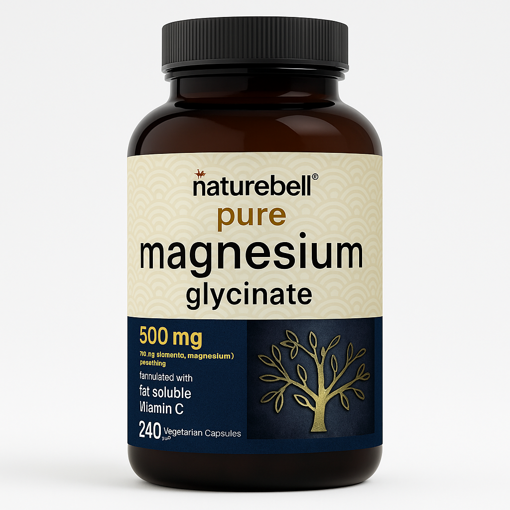 NatureBell Magnesium Glycinate Capsules, 480 Count (2 Pack)