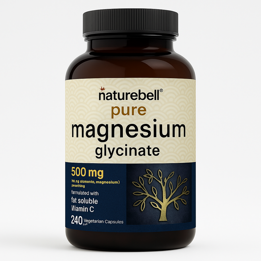 NatureBell Magnesium Glycinate Capsules, 480 Count (2 Pack)