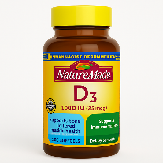 Nature Made Vitamin D3 1000 IU Softgels, 100 Count