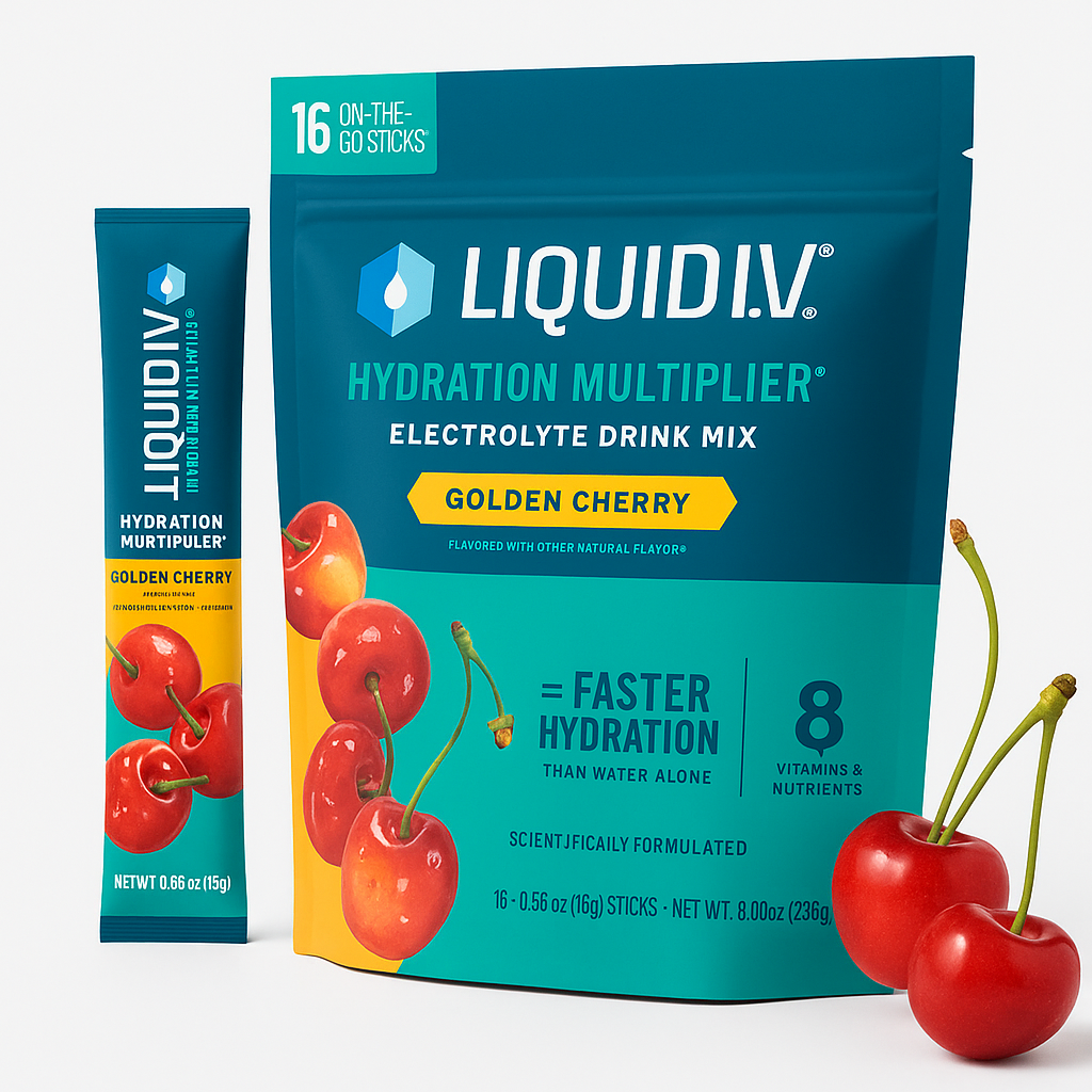 Liquid I.V. Hydration Electrolytes Powder, Golden Cherry, 16 Count