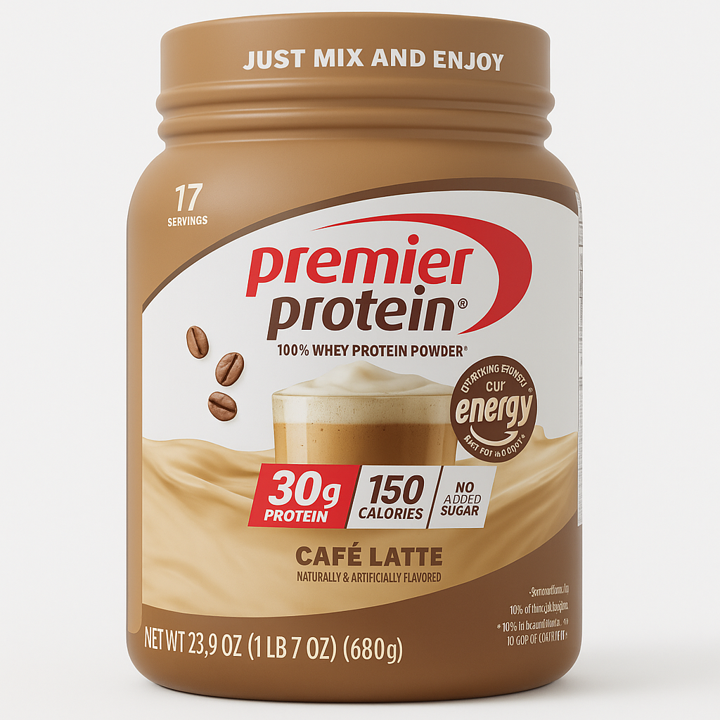 Premier Protein 30g High Protein Powder, Café Latte, 17 Servings