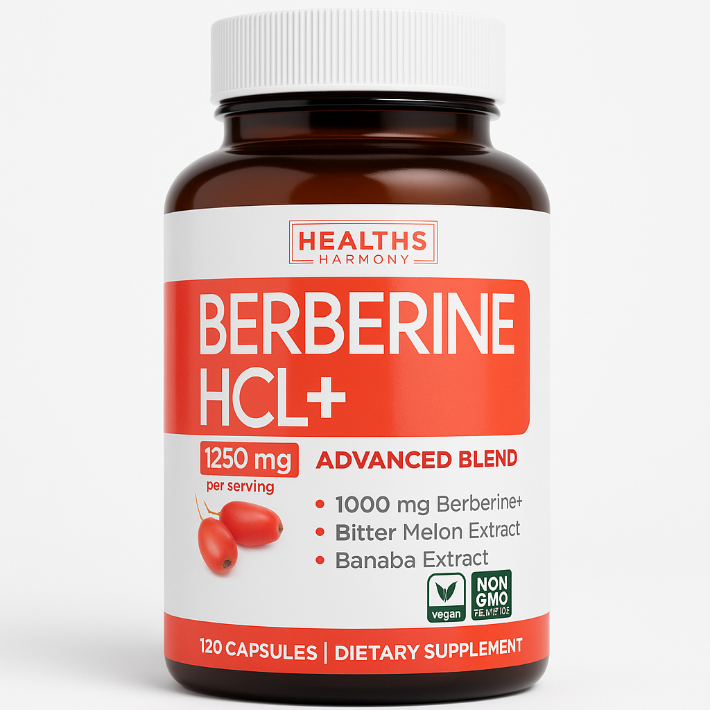 Healths Harmony Berberine HCL Capsules, 120 Count