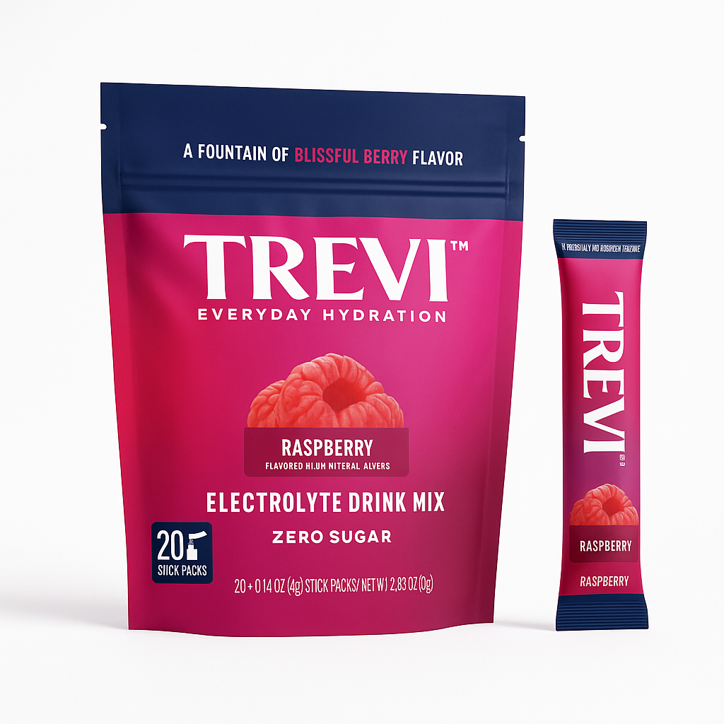 TREVI Electrolytes Powder Packets – 20 Pack Raspberry