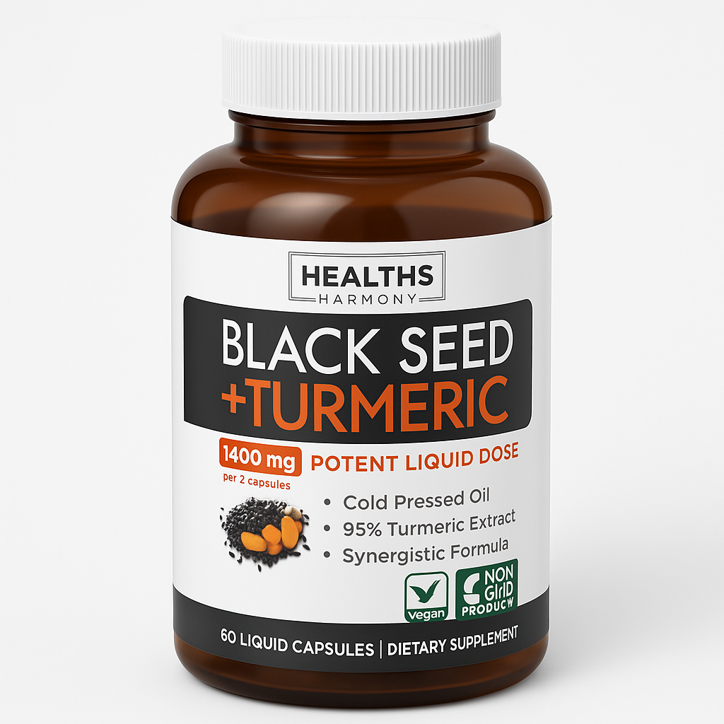 Healths Harmony Cold-Pressed Black Seed Oil Capsules, 60 Count
