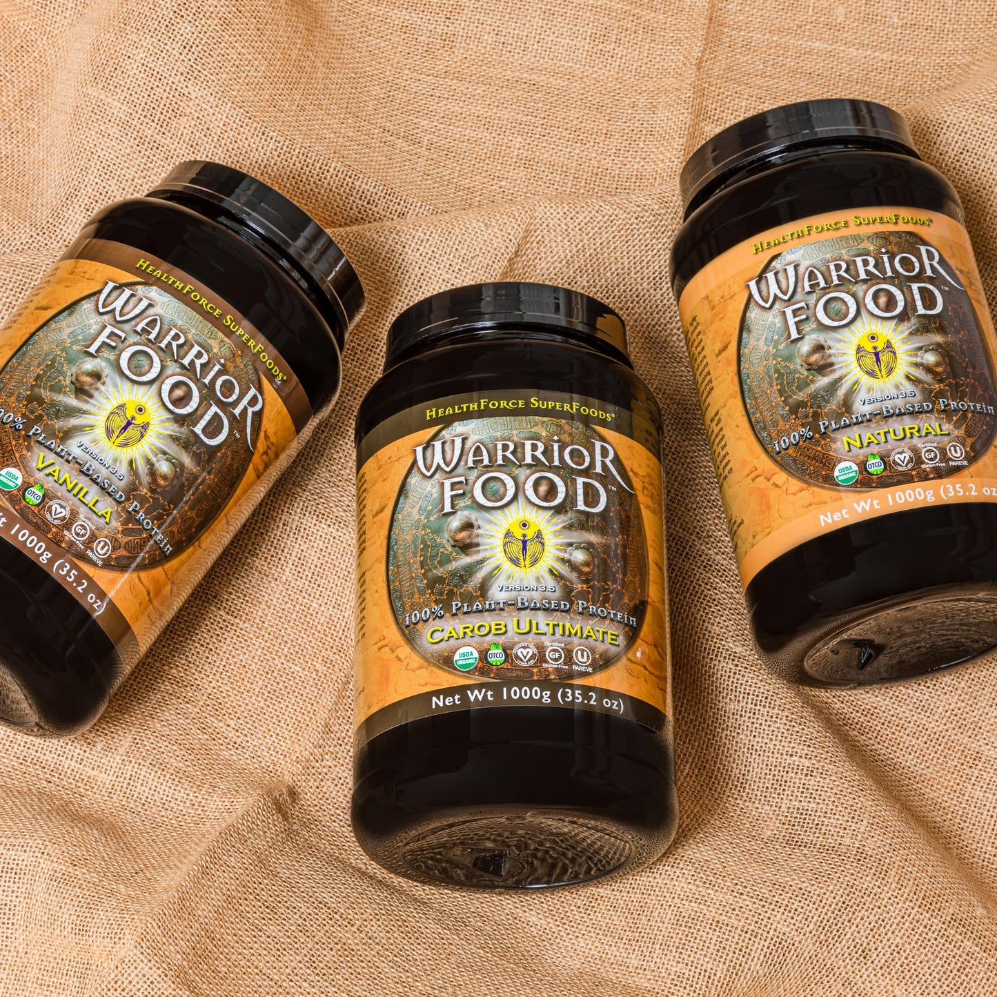 HEALTHFORCE SUPERFOODS Warrior Food Protein Powder - Carob Flavor - 1000 Grams