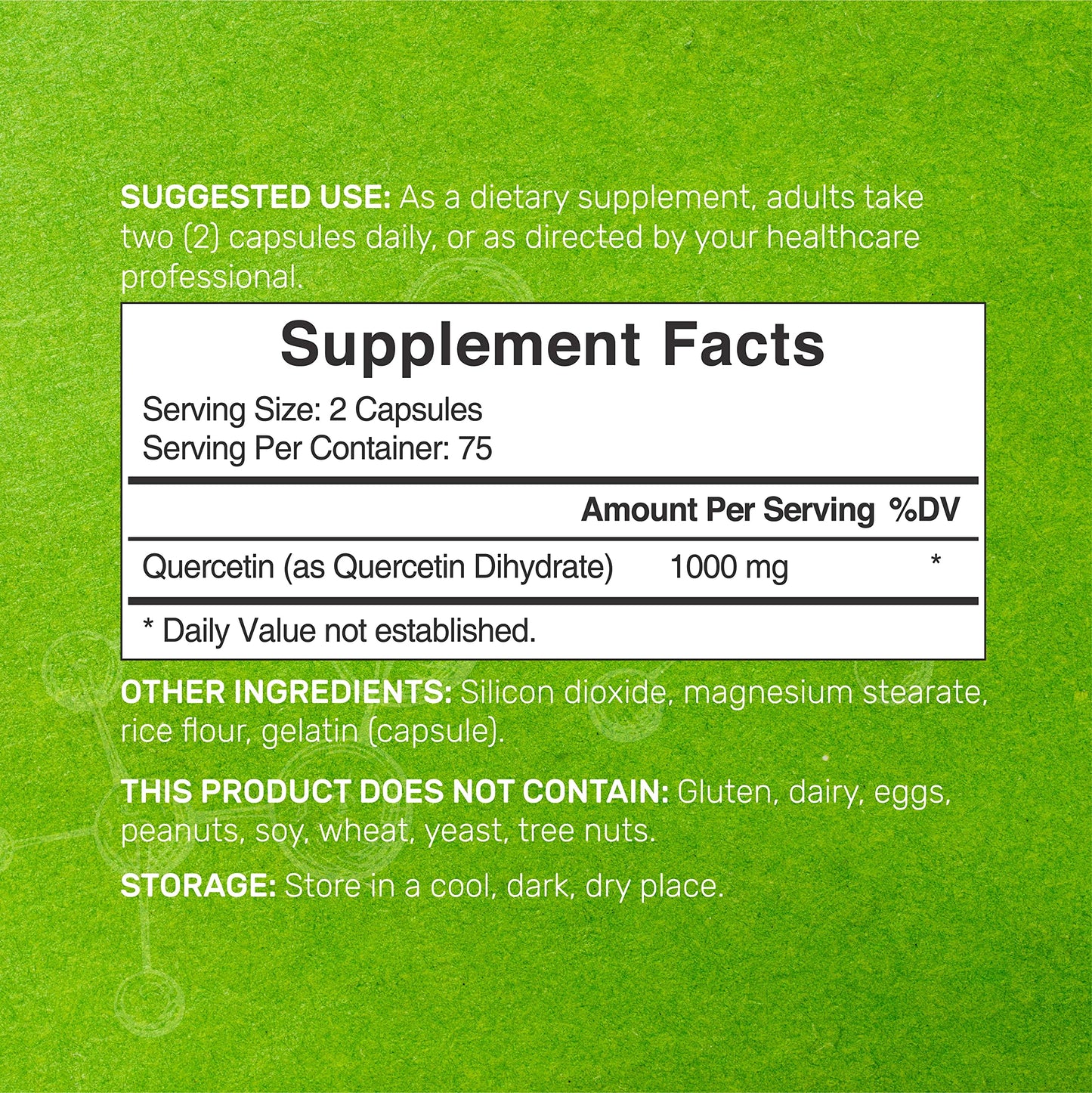 DEAL SUPPLEMENT Quercetin 1000mg Capsule, 300 Capsules