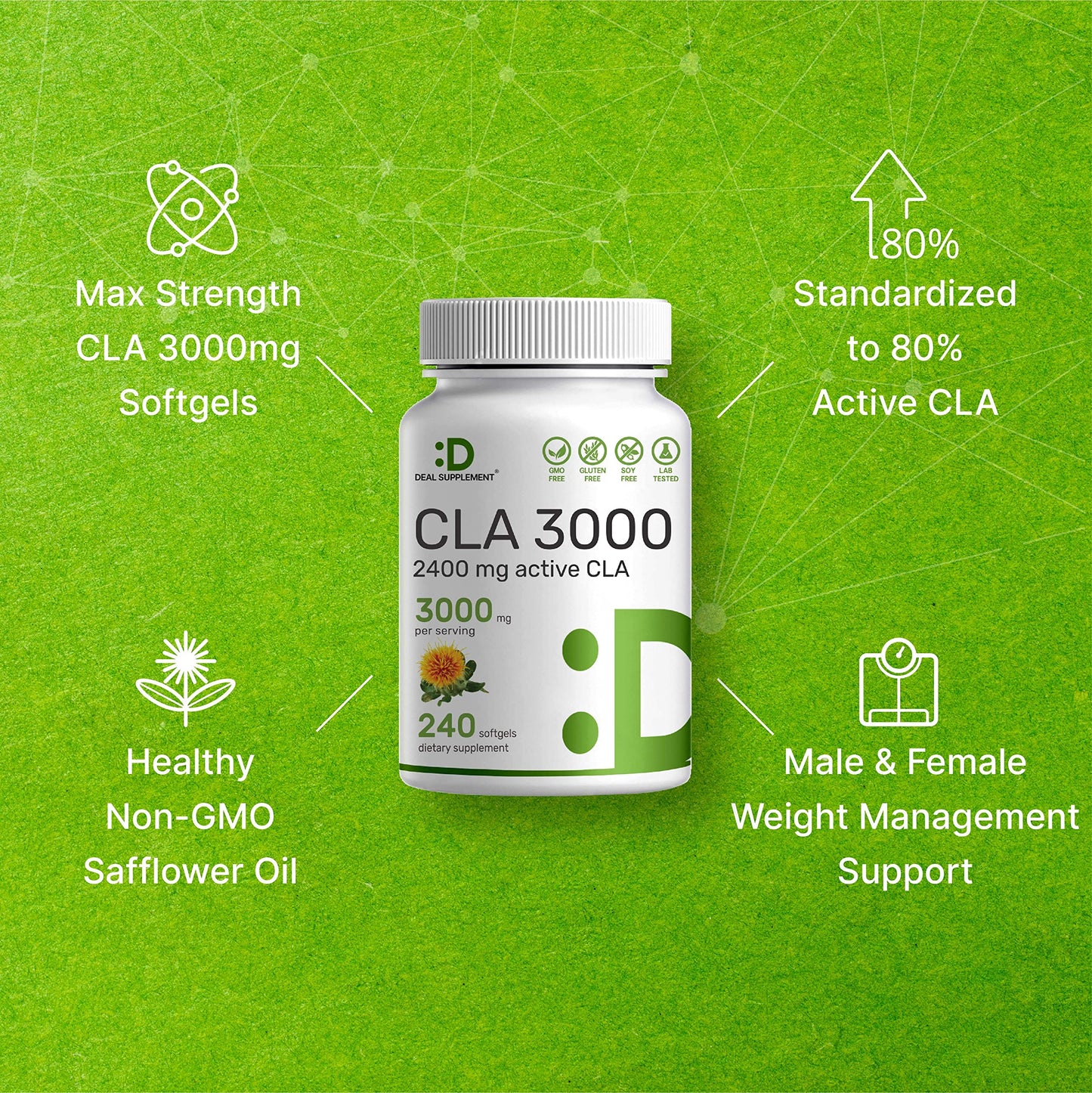 DEAL SUPPLEMENT CLA 3000mg Capsules 240 Count