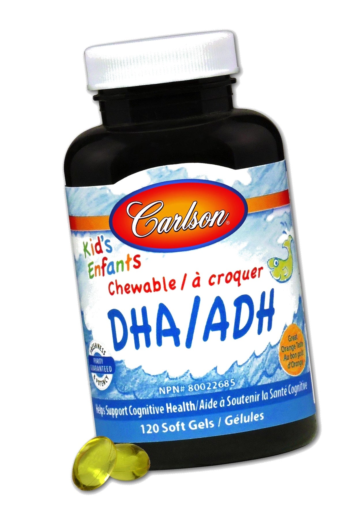 Carlson Carlson for Kids Chew. DHA Orange, 120 Softgels
