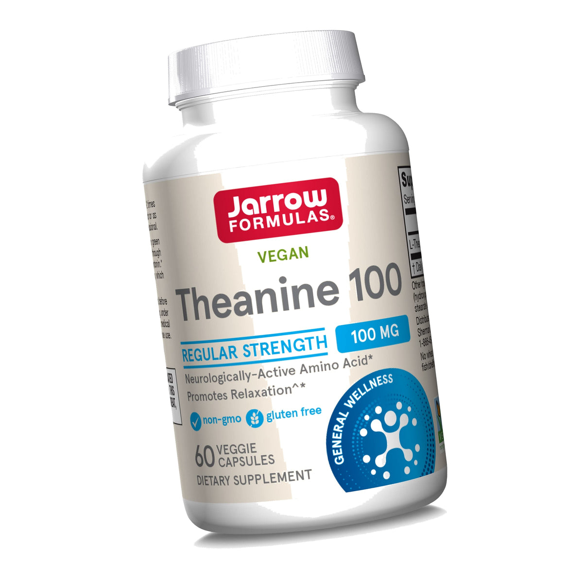 Jarrow Theanine Supplement 100 mg, Dietary Supplement, 60 Capsules