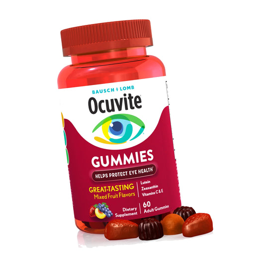 Ocuvite Eye Vitamin & Mineral Supplement, Gummy Multivitamin for Eyes, Zinc, Vitamin C & E, Lutein &