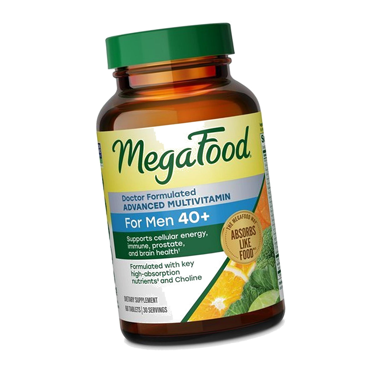 MegaFood Advanced Multivitamin for Men 40+ Doctor Formulated, 60 Tablets