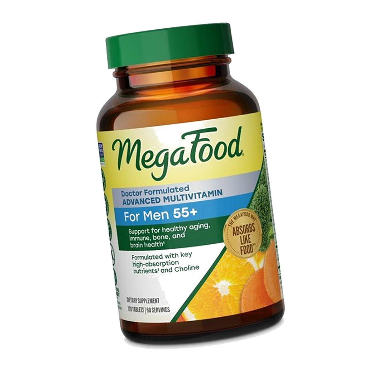 MegaFood Advanced Multivitamin for Men 55+ Doctor Formulated, 120 Tablets