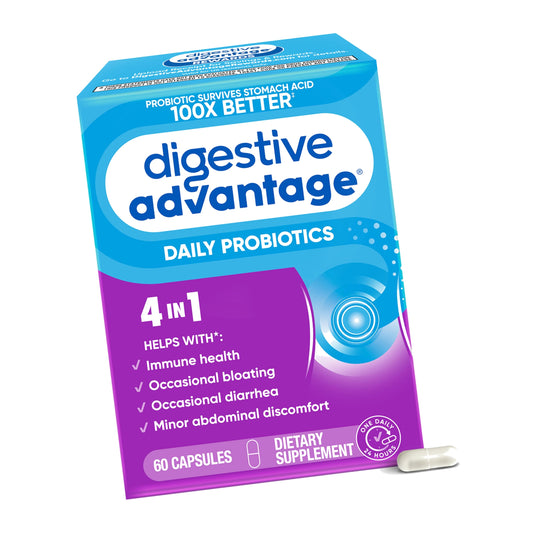 Digestive Advantage Daily Probiotic, 4 in 1 Support - 60ct Capsules
