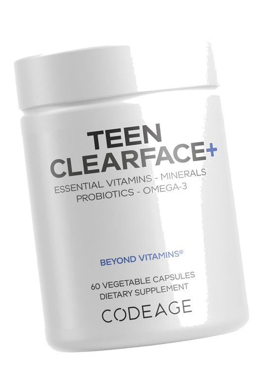 Codeage Teen Clearface, Pantothenic Acid, Zinc, Probiotics, 60 Capsules