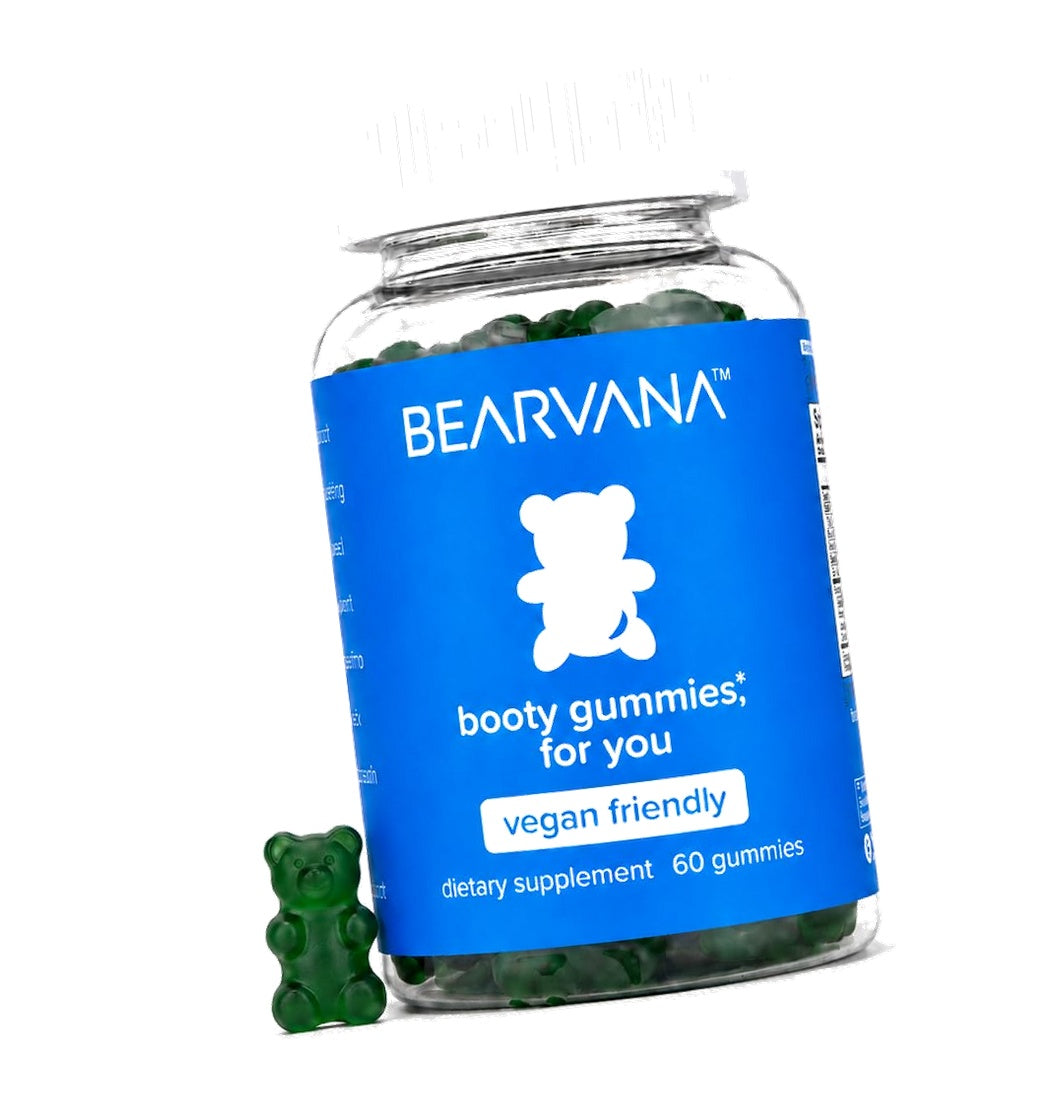 BEARVANA Peach Support Booty Gummies for Women with Vitamins, 60 CT (Berry)