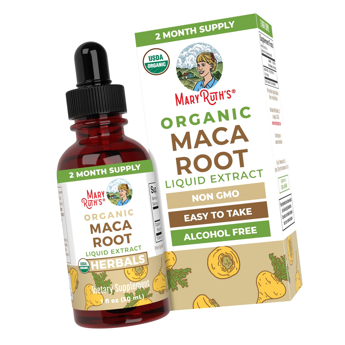 MARYRUTH'S USDA Organic Maca Root Liquid Drops, Unflavored, 1 oz