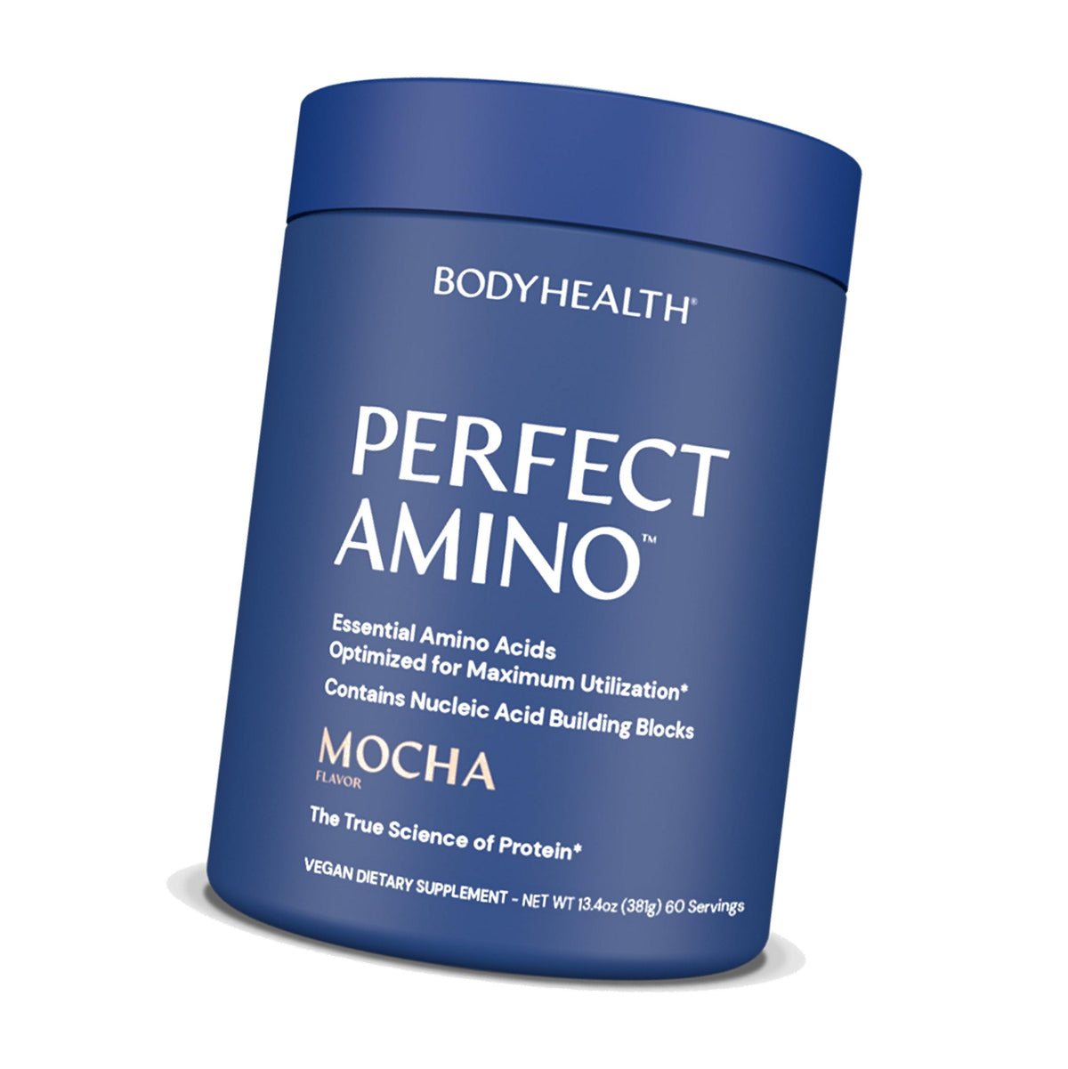 BodyHealth PerfectAmino Powder - BCAA and EAA Powder for Pre and Post Workout - Amino Acid Energy Drink for Men and Women to Support Lean Muscle and Recovery - Mocha - 60 Servings