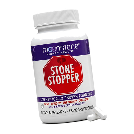 Moonstone Stone Stopper Capsules, Kidney Stone Prevention, Calcium Oxalate Protector, Alkali Citrate
