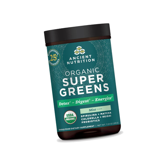 Ancient Nutrition Organic Super Greens Powder, Probiotics, Mint