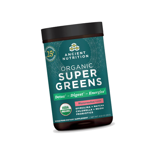 Ancient Nutrition Organic Super Greens Powder, Probiotics, Watermelon